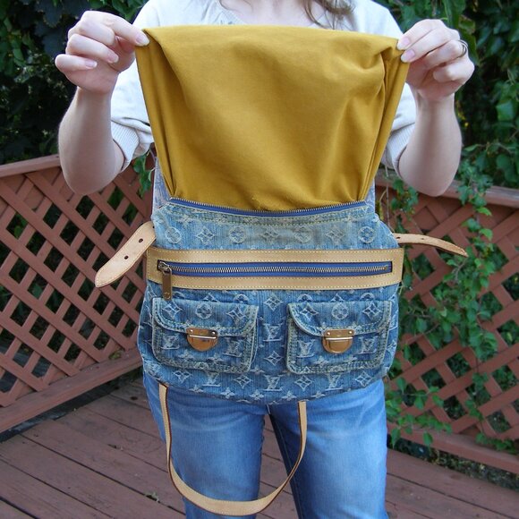 💙 LOUIS VUITTON Denim Monogram Baggy CROSSBODY MESSENGER BAG - Picture 16 of 16